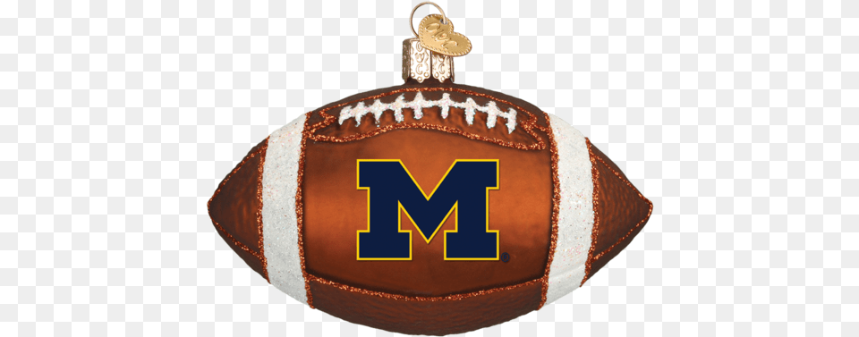 Michigan Wolverines Football Glass Christmas Ornament Old World Christmas Lsu Football Glass Blown Ornament, American Football, Person, Playing American Football, Sport Png Image