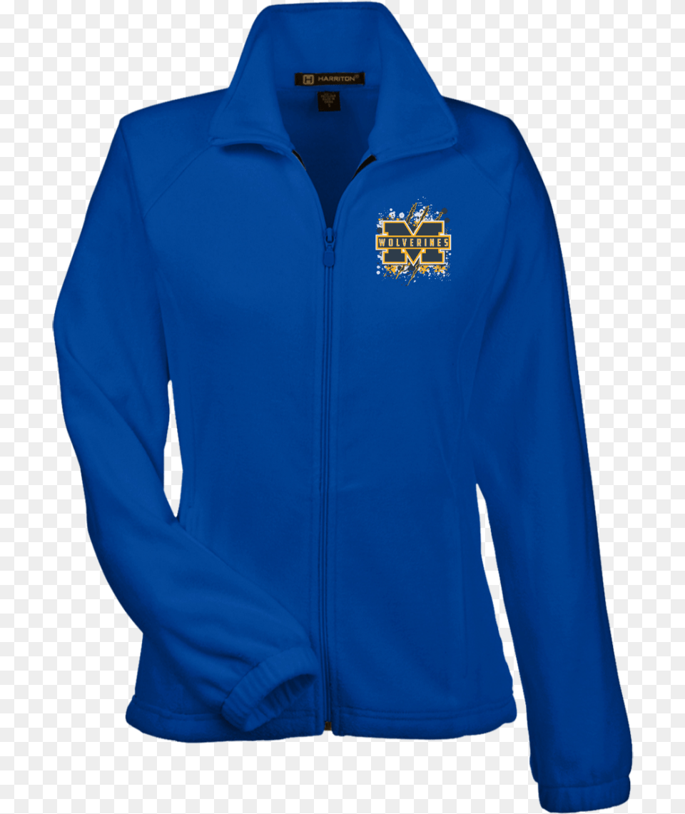 Michigan Wolverines Splatter Logo Womens Fleece Jacket Polar Fleece, Clothing, Coat, Long Sleeve, Sleeve Png Image