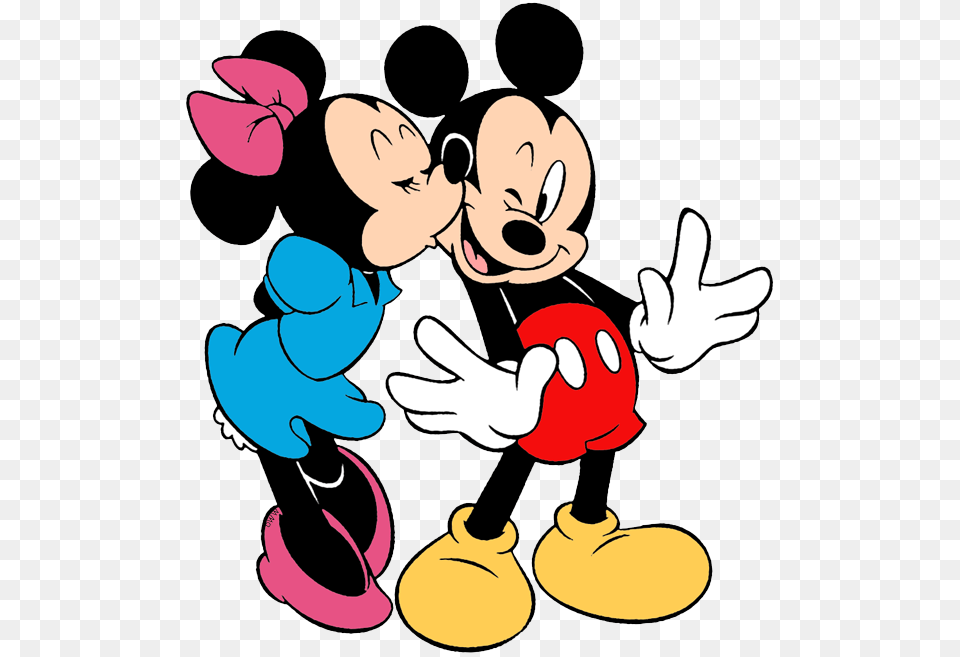 Mickey Amp Minnie Mouse Clip Art Minnie Kissing Mickey, Cartoon, Baby, Person, Face Png