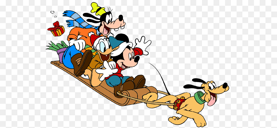 Mickey And Friends Christmas Clip Art Disney Clip Art Galore, Sled, Baby, Person Png Image