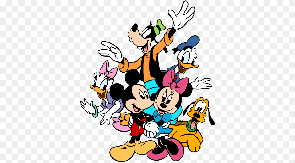 Mickey And Friends Clip Art Mickey Minnie Donald Goofy Pluto, Cartoon, Person, Baby, Head Png