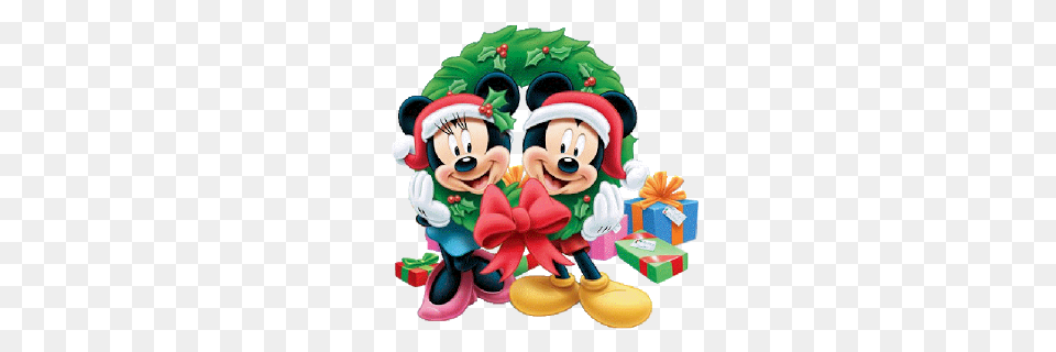 Mickey And Minnie Christmas Clipart, Birthday Cake, Cake, Cream, Dessert Free Png Download