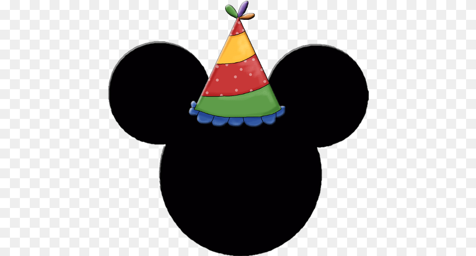 Mickey And Minnie Heads With Party Hats Mickey Mouse Logo With Birthday Hat, Clothing, Party Hat, Astronomy, Moon Free Png