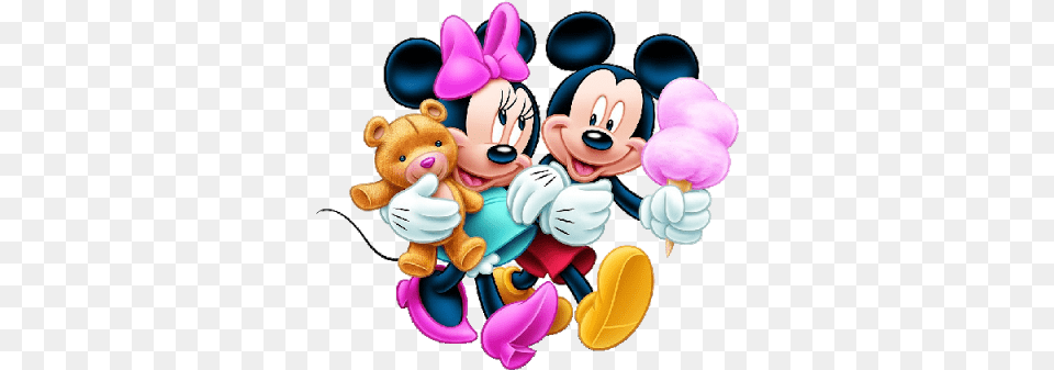 Mickey And Minnie Mouse Cartoon Characters On A Mickey And Minnie Mouse With Background, Birthday Cake, Cake, Cream, Dessert Free Png