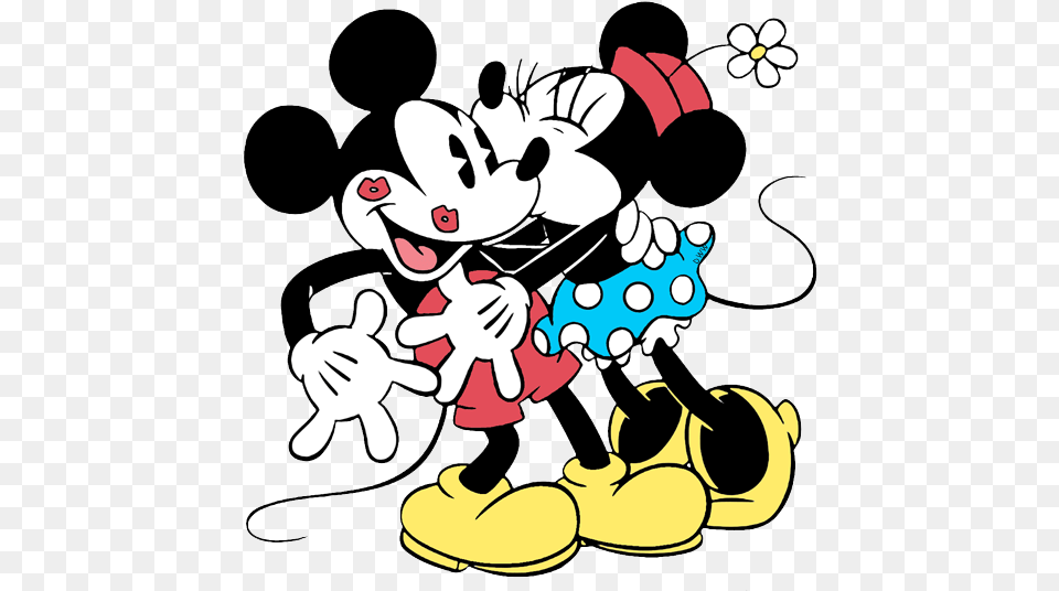 Mickey And Minnie Mouse Kissing Clipart, People, Person, Cartoon, Baby Free Png