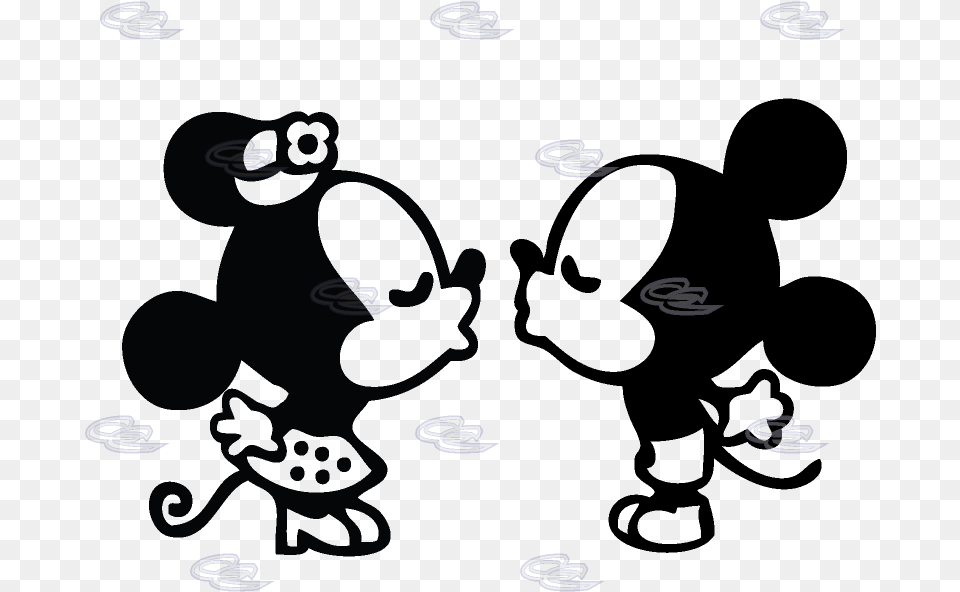 Mickey And Minnie Mouse Silhouette Cute Mickey Mouse And Minnie Mouse, Blackboard, Pattern Free Png