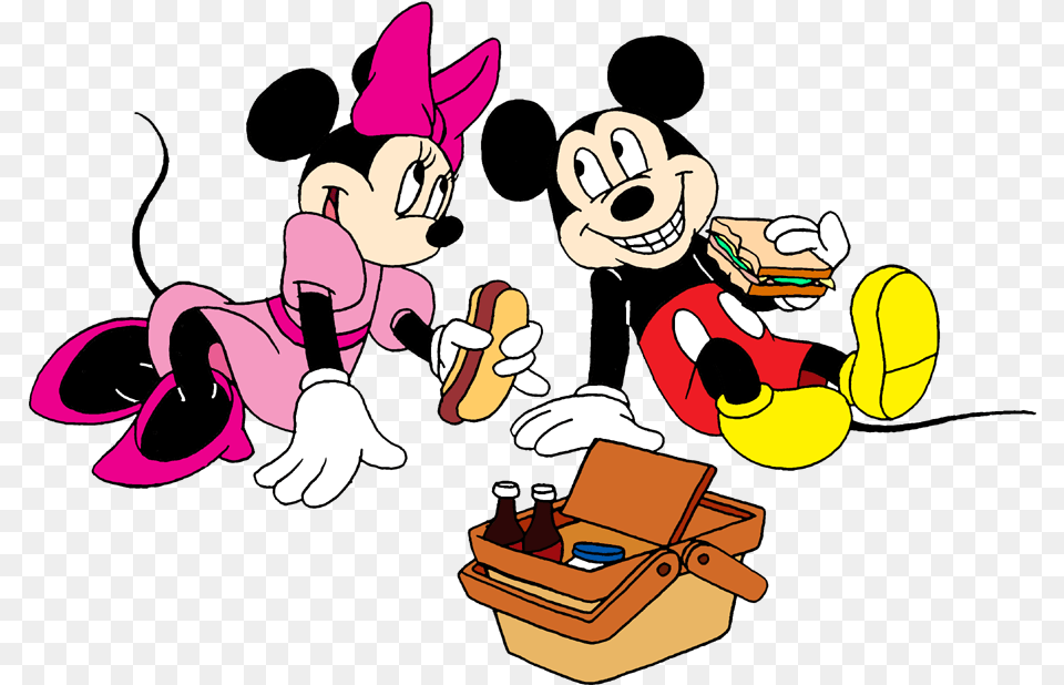 Mickey And Minnie On A Picnic By Lionkingrulez On Clipart Mickey And Minnie Picnic, Cartoon, Baby, Person Free Transparent Png