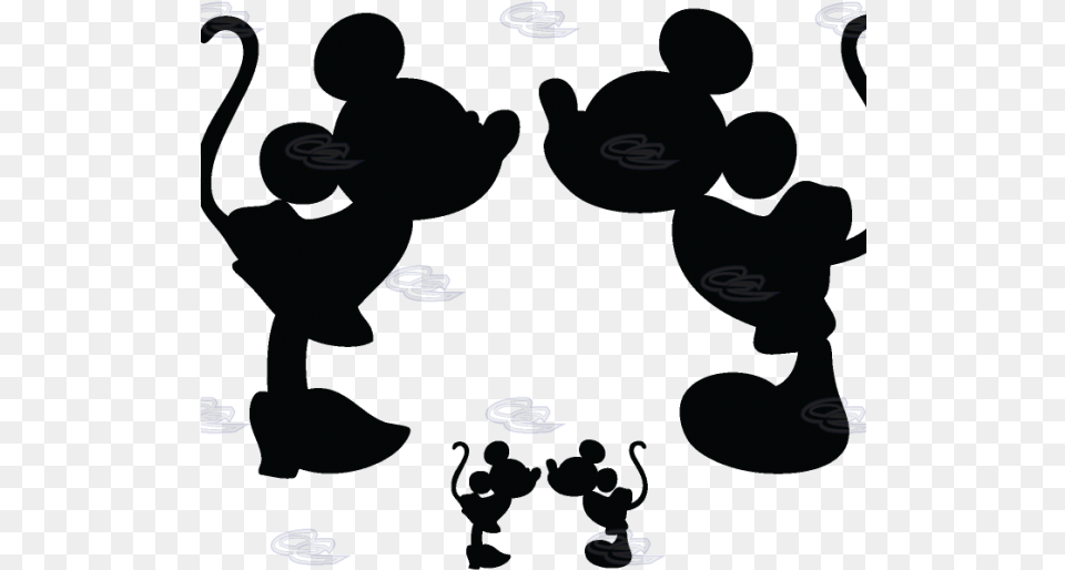 Mickey And Minnie Silhouette Kissing Mickey And Minnie Kissing, Pattern, Blackboard, Animal, Sea Life Free Png