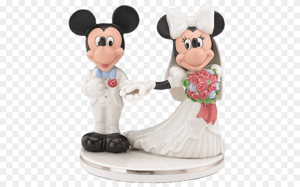 Mickey And Minnie Wedding Figurines Cake Topper, Figurine, Art, Porcelain, Pottery Free Png