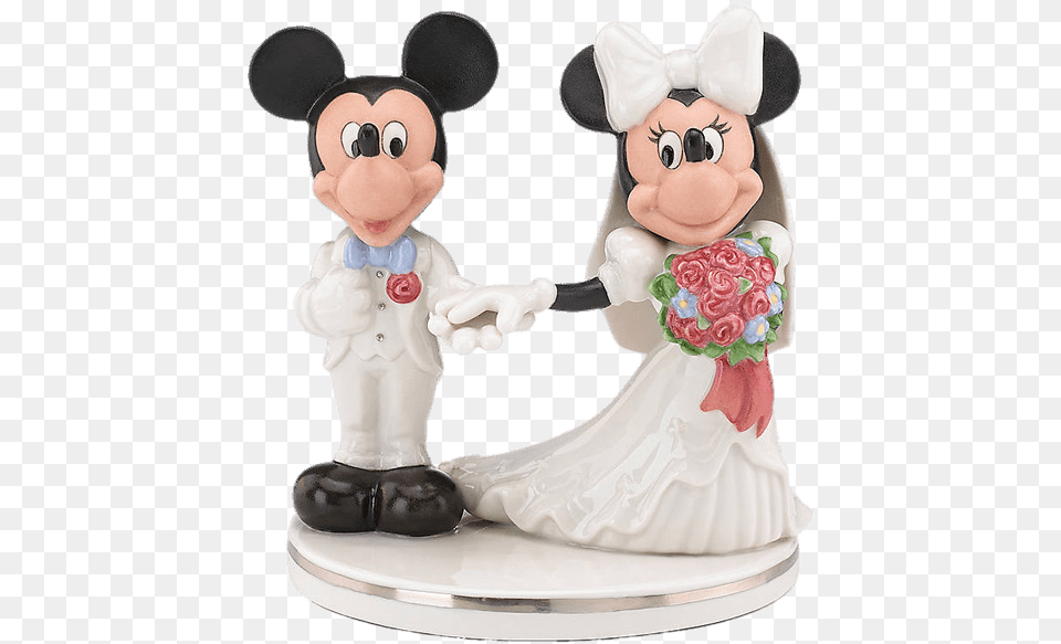 Mickey And Minnie Wedding Figurines Cake Topper Wedding Cake Topper Disney, Figurine, Art, Porcelain, Pottery Free Transparent Png