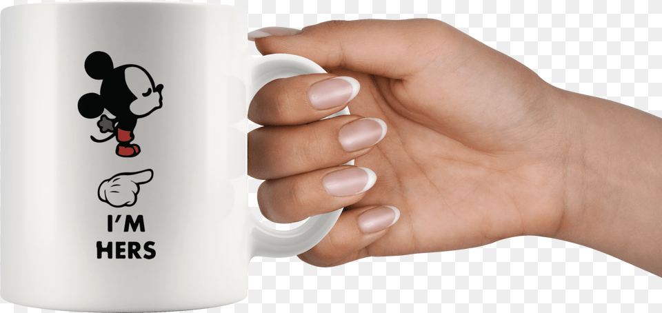 Mickey Disney Couple Mugclass Coffee Mug Hand, Person, Body Part, Finger, Cup Png