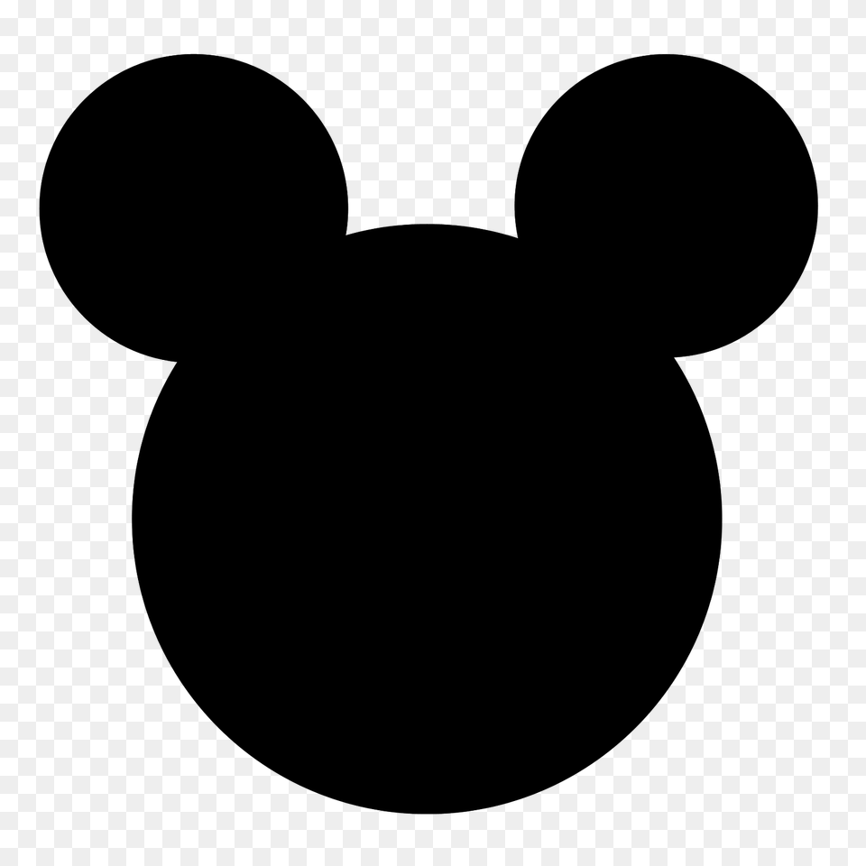 Mickey Ears Clipart, Gray Png