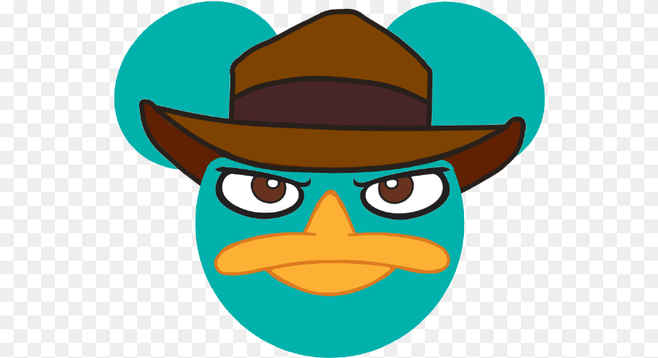 Mickey Face Perry The Platypus Clipart Phineas And Roblox Perry Face, Hat, Clothing, Cowboy Hat, Sea Life Free Png Download