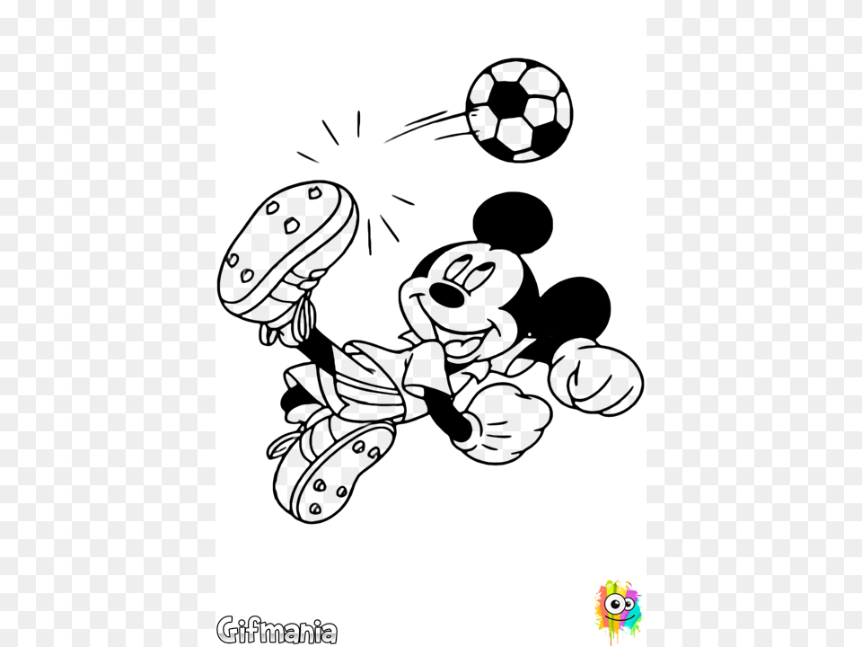 Mickey Futbolista Mickey Mouse Jugando Futbol Para Colorear, Silhouette, Stencil, Baby, Person Png Image