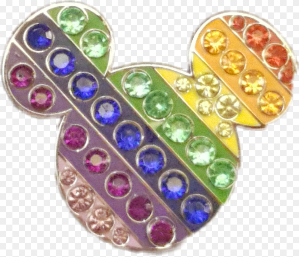 Mickey Gaypride Pride Rainbow Ears Mouse Sweet Disney Crystal, Accessories, Jewelry, Gemstone, Brooch Free Png Download