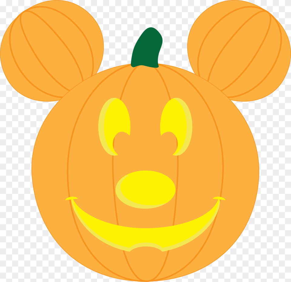 Mickey Halloween Pumpkin Clipart, Food, Plant, Produce, Vegetable Free Png Download