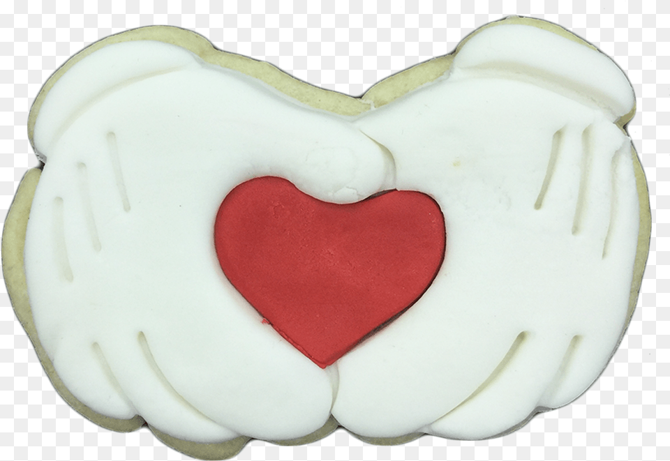 Mickey Hands With Hearts Cookies Heart, Cream, Dessert, Food, Icing Free Png Download