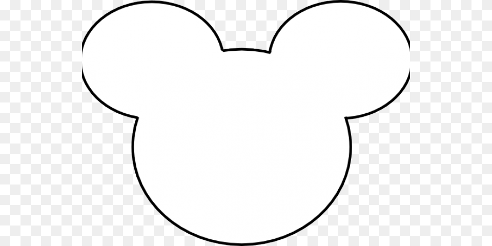 Mickey Head Outline White Mickey Head, Stencil, Logo Free Png Download