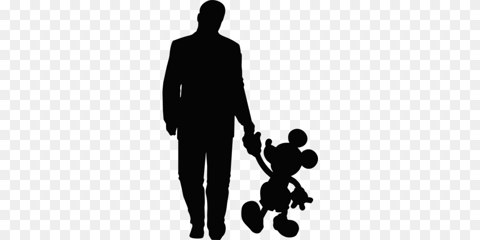 Mickey Head Silhouette Banner Freeuse Walt Disney And Mickey Mouse Silhouette, Clothing, Formal Wear, Suit, Person Png