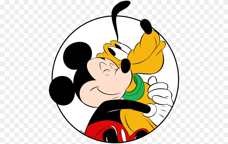 Mickey Hugging Pluto Circle Mickey Mouse In Circle, Cartoon, Art, Device, Grass Png