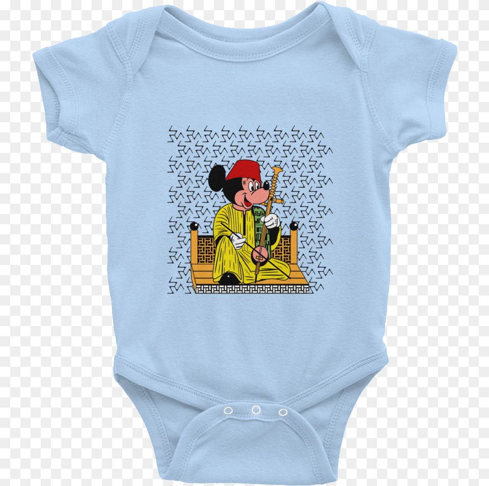 Mickey In Tarboush Arabic Baby Onesie Adorable Penguin Unisex Baby Onesie Gift For Penguin, Clothing, T-shirt, Person Free Png Download
