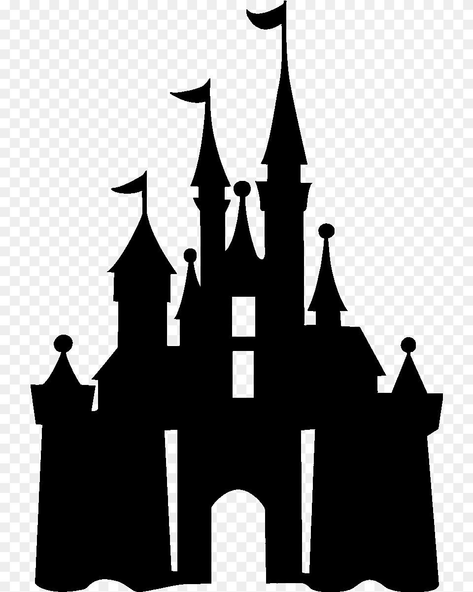 Mickey Magic Kingdom Cinderella Disney Castle Silhouette, Gray Free Transparent Png