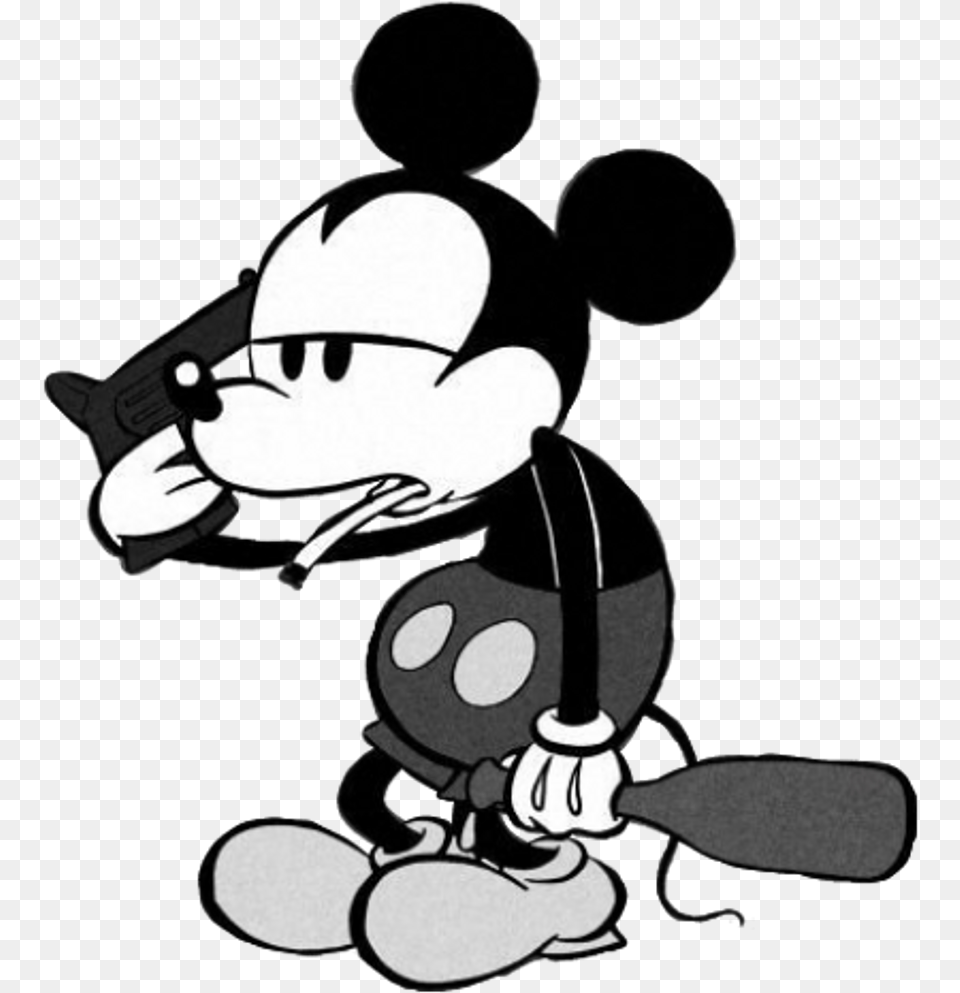 Mickey Mickeymouse Blackandwhite Mouse Cartoon Cartoons Mickey Mouse Drinking Smoking, Stencil, Baby, Person, Book Free Png Download