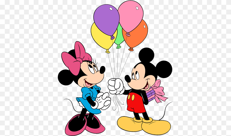 Mickey Minnie Clipart Happy Birthday Mickey Mouse, Balloon, Baby, Person, Cartoon Png Image