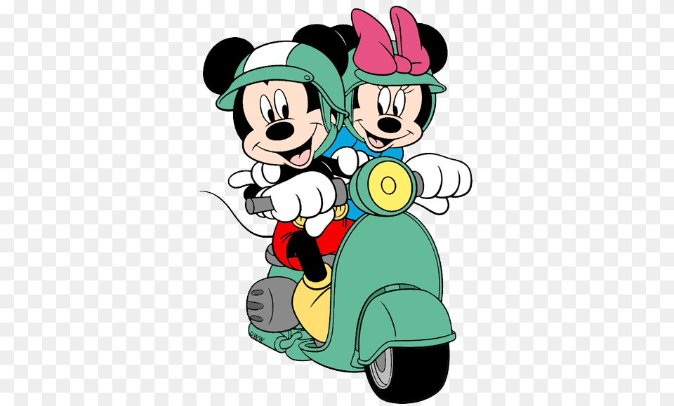 Mickey Minnie Enjoying Their Ride On Their Motor Scooter My, Cartoon, Publication, Book, Comics Free Png
