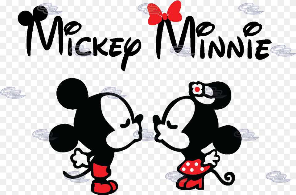 Mickey Minnie Mouse Matching Shirts Cute Kiss Married Dibujos De Minnie Y Mickey, Blackboard Free Png Download