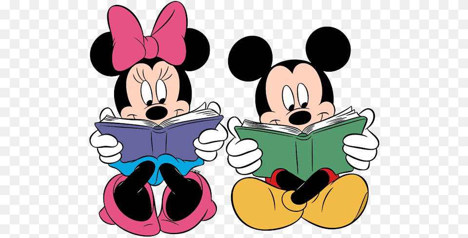 Mickey Minnie Reading Pixels Colored Clipartimages, Book, Person, Publication, Comics Png