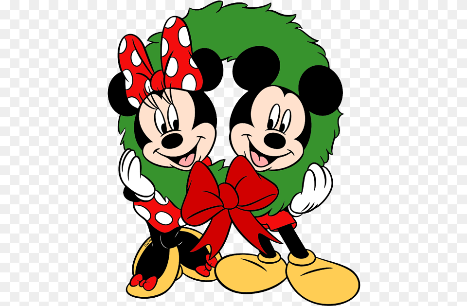 Mickey Minniewreath Minnie And Mickey Christmas Clipart, Cartoon, Dynamite, Weapon Free Png Download