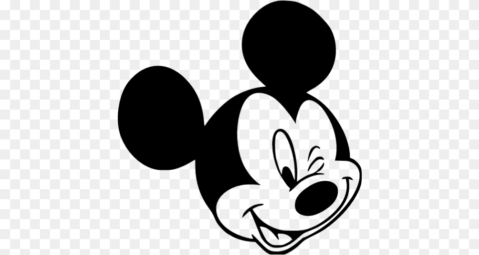Mickey Mouse, Gray Png Image