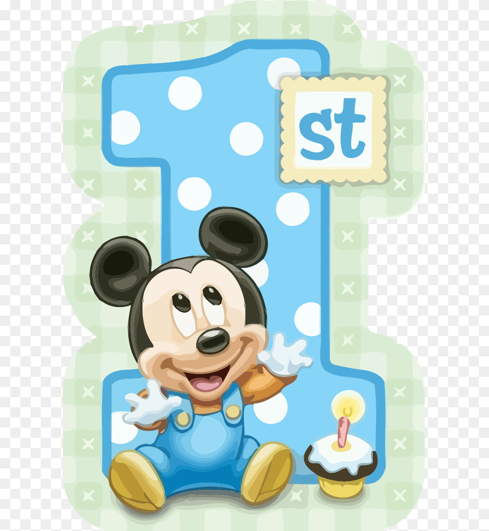 Mickey Mouse 1st Birthday Clipart U2013 Clipartlycom 1st Birthday Baby Mickey Mouse, Text, Symbol, Number, Food Png