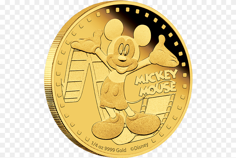 Mickey Mouse And Friends 2014 14 Oz Gold Coin Mickey Mouse Coin, Money Free Transparent Png