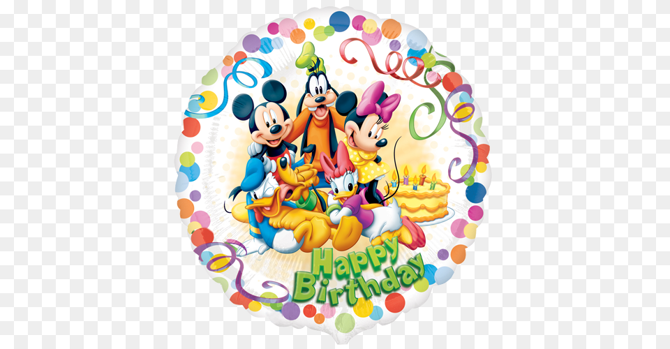 Mickey Mouse And Friends, Birthday Cake, Cake, Cream, Dessert Free Png Download