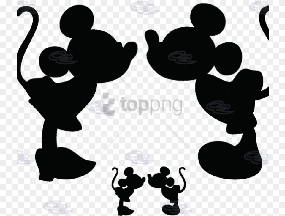 Mickey Mouse And Minnie Mouse Silhouette Minnie Und Mickey Mouse Kiss, Person, People Png