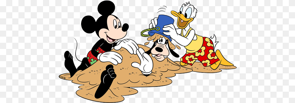 Mickey Mouse Beach Clipart Donald Duck At The Beach, Cartoon, Baby, Person, Face Png Image
