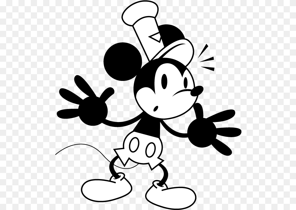 Mickey Mouse Black And White Toon, Stencil, Cartoon Png Image