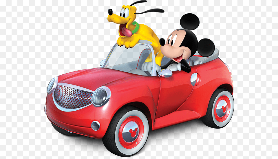 Mickey Mouse Car Cartoon, Transportation, Vehicle, Machine, Wheel Free Png Download