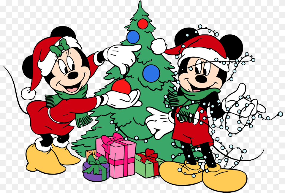 Mickey Mouse Christmas Clip Art Disney Galore Mickey And Minnie Christmas Cartoon, Baby, Person, Christmas Decorations, Festival Png
