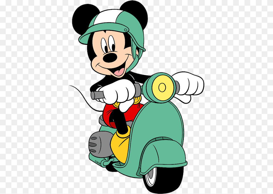 Mickey Mouse Clip Art Mickey And Minnie On Scooter, Cartoon, Baby, Person, Machine Free Transparent Png