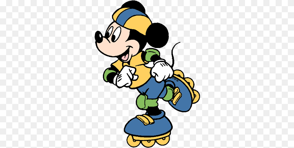 Mickey Mouse Clipart Ice Skating Mickey Mouse On Roller Skates, Cartoon, Baby, Person, Face Free Png