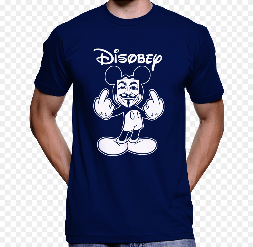 Mickey Mouse Disobey Guy Fawkes Mask Anonymous T Shirt Tommy Robinson T Shirt, Clothing, T-shirt, Adult, Male Free Png Download