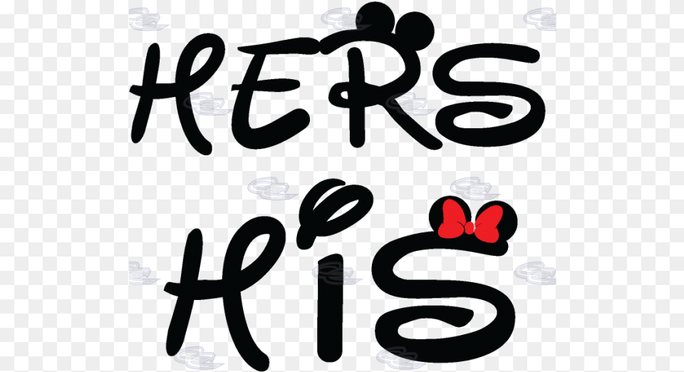 Mickey Mouse Ears Font His And Hers, Blackboard, Text Free Png