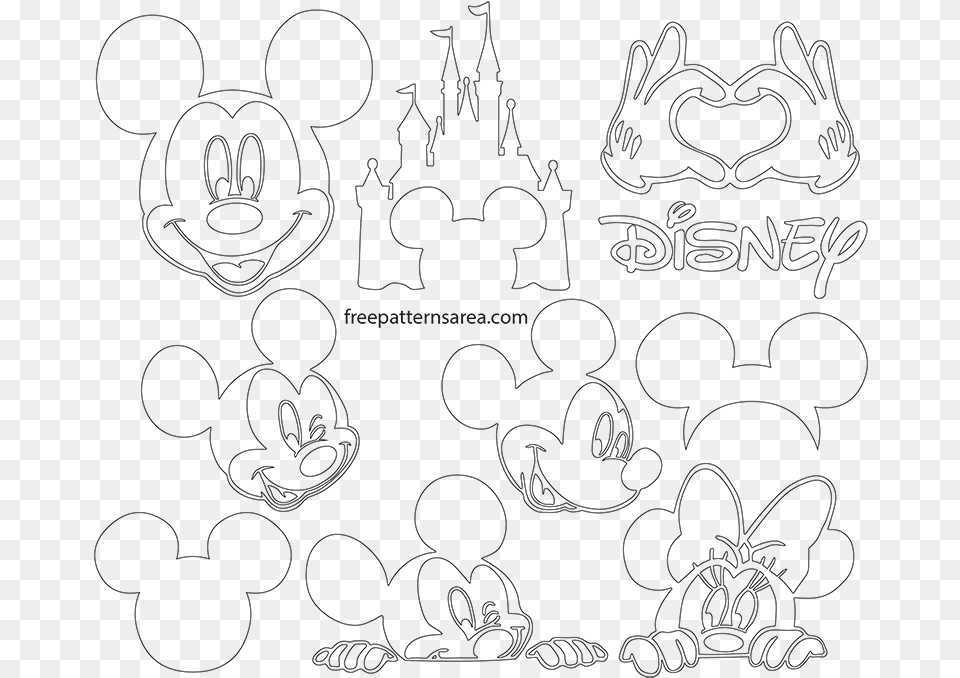 Mickey Mouse Ears Silhouette Lineart Line Art, Blackboard, Drawing Png