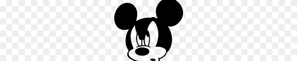 Mickey Mouse Face Image, Gray Free Transparent Png