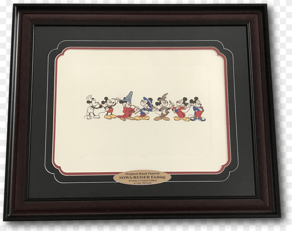 Mickey Mouse Framed Etch Artwork Sowa Amp Reiser Picture Frame, Art, Painting, Person, Outdoors Png