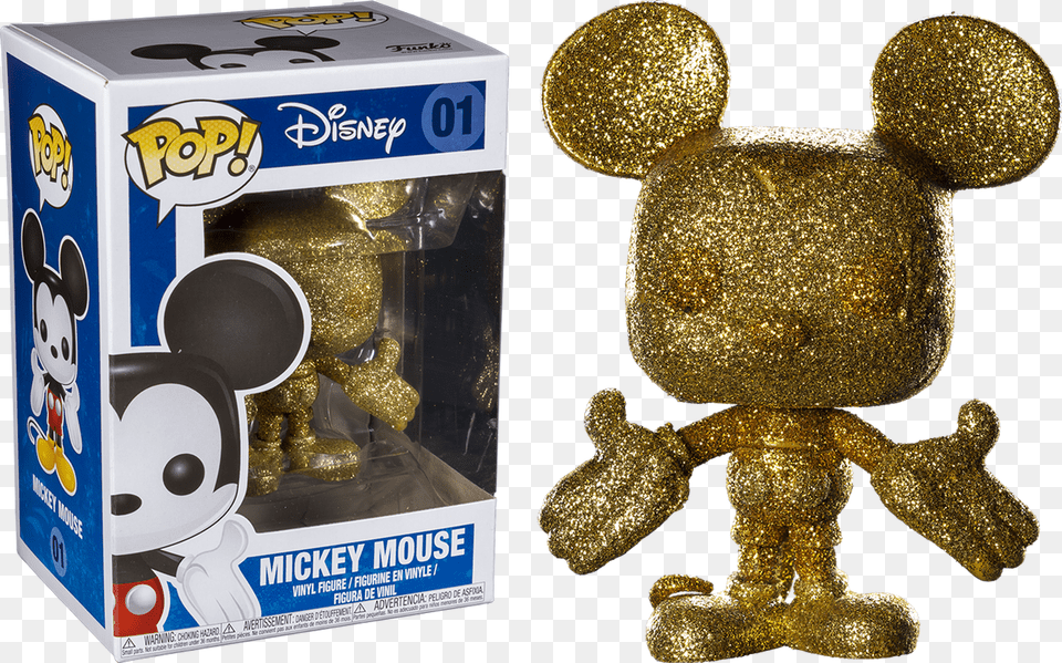 Mickey Mouse Gold Diamond Glitter Us Exclusive Pop Funko Pop Mickey Mouse Gold, Treasure, Toy Free Png