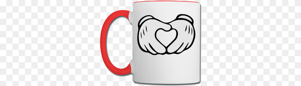 Mickey Mouse Hands Heart Mickey Hand Heart, Body Part, Person, Beverage, Coffee Png Image